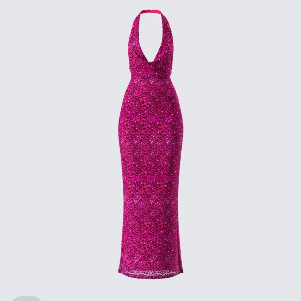 Sabine Purple Sequin Maxi Dress